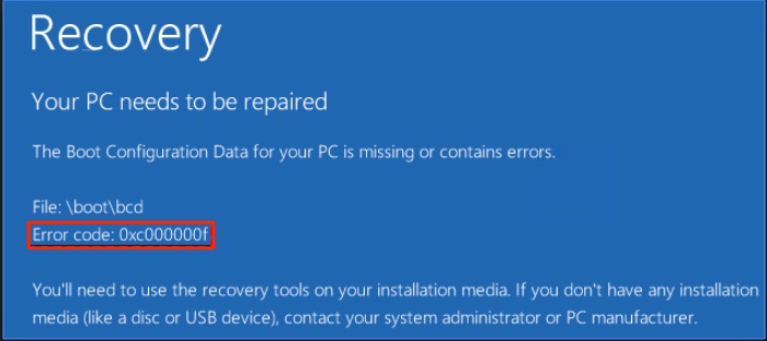 How to Fix Error Code 0xc00000f in Windows 11? 2 0xc000000f Windows 11 Error