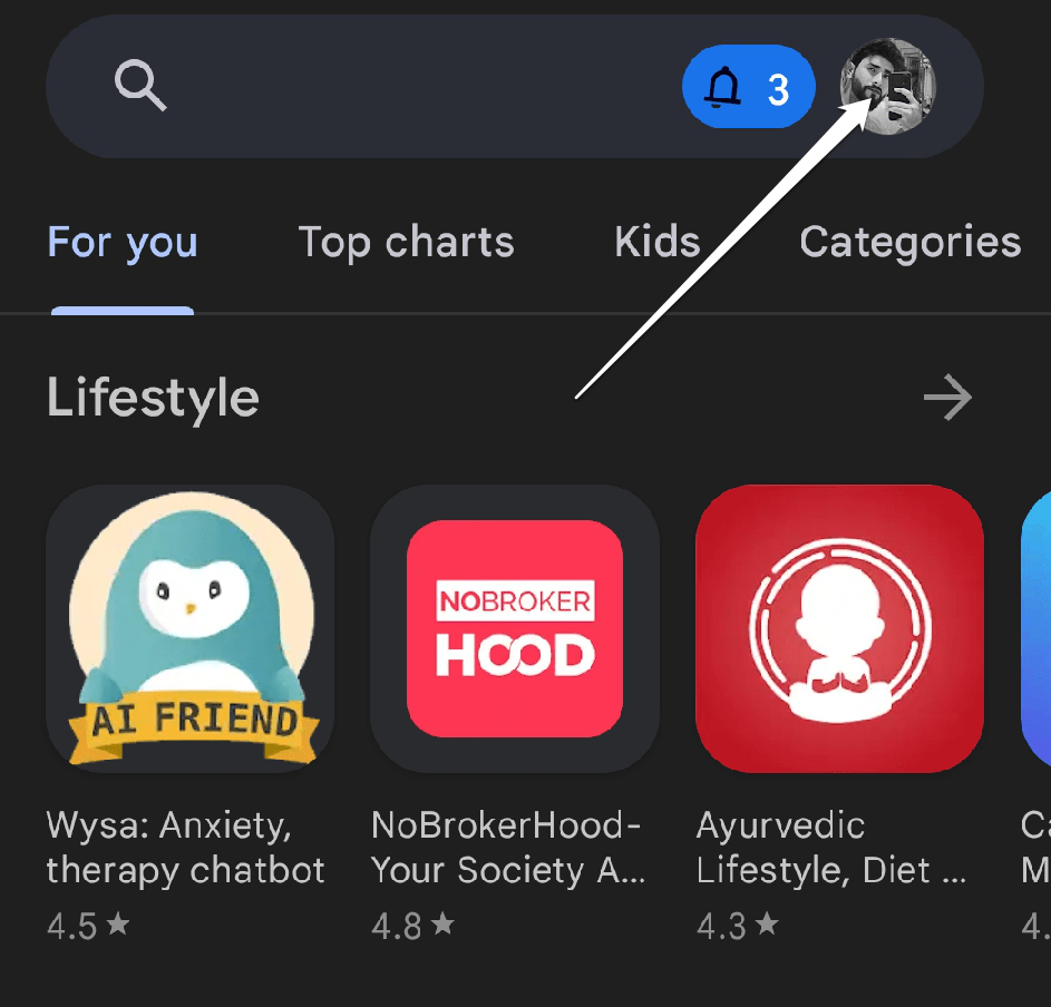 How to Fix Roblox Not Working on Android? 4 Open the Google Play Store and select the Profile icon