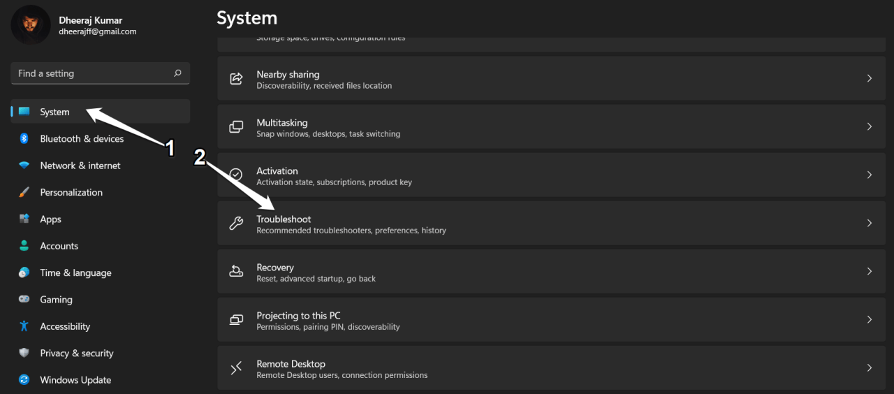 How to Fix "There Are Currently No Power Options Available" Error in Windows 11? 2 System>Troubleshoot