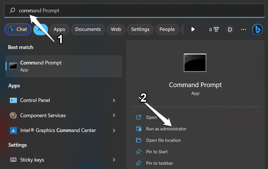 How to Fix "There Are Currently No Power Options Available" Error in Windows 11? 5 Command Prompt>Run as administrator
