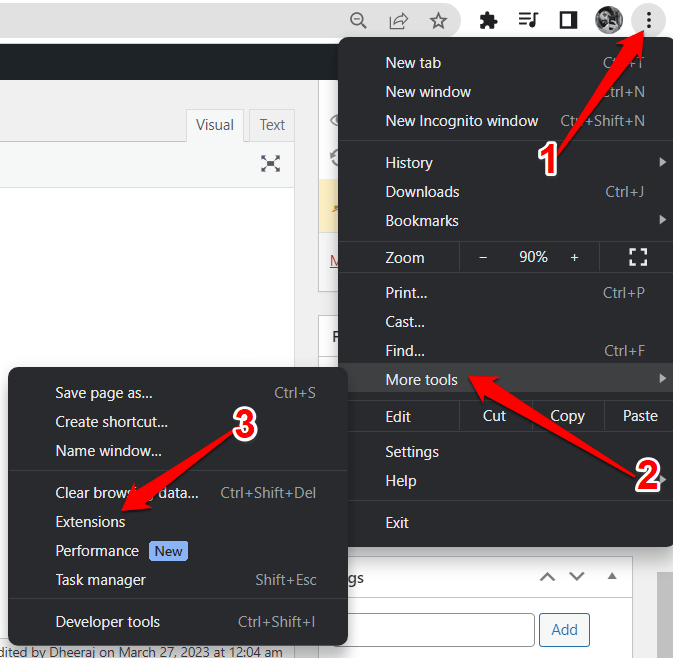 How to Fix Snapchat Web Not Working on Chrome? 5 More tools," then "Extensions