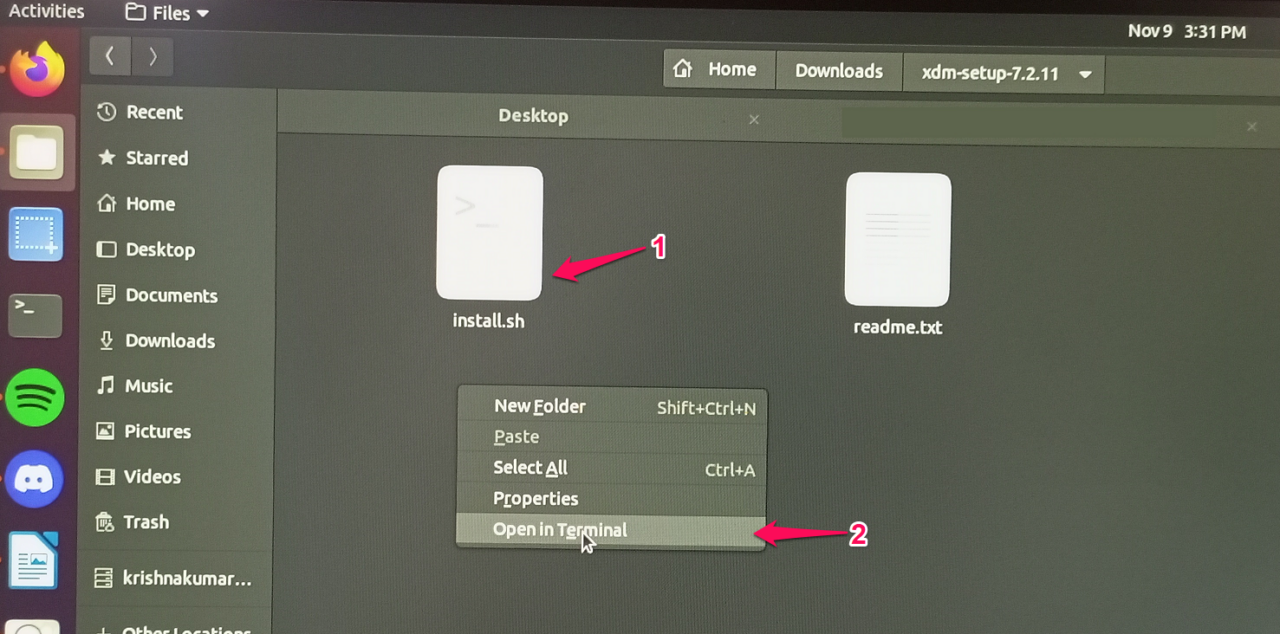 (1) Open Terminal Inside the Extracted Folder