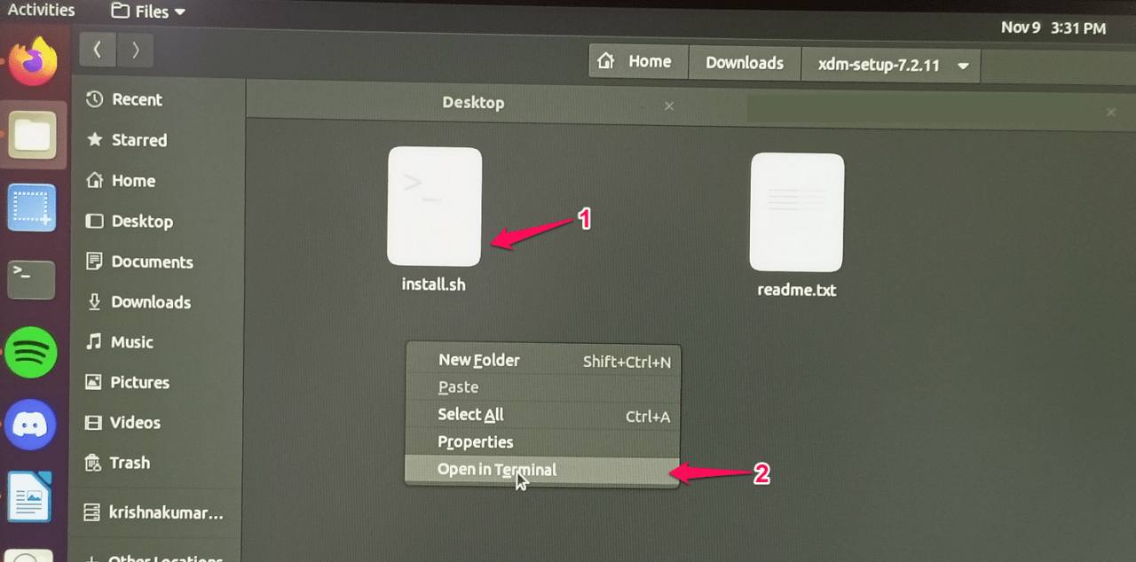 (1) Open Terminal Inside the Extracted Folder