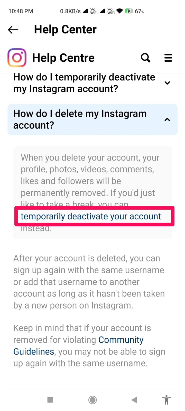How to Temporary Disable an Instagram Account on Android? 7 Temporarily Disable Account