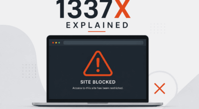 1337x explained thumbnail with a laptop showing warnin