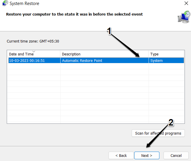 How to Fix "There Are Currently No Power Options Available" Error in Windows 11? 11 Make a restore point