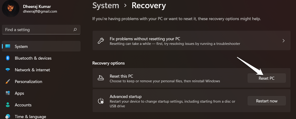 How to Fix "There Are Currently No Power Options Available" Error in Windows 11? 15 Reset PC