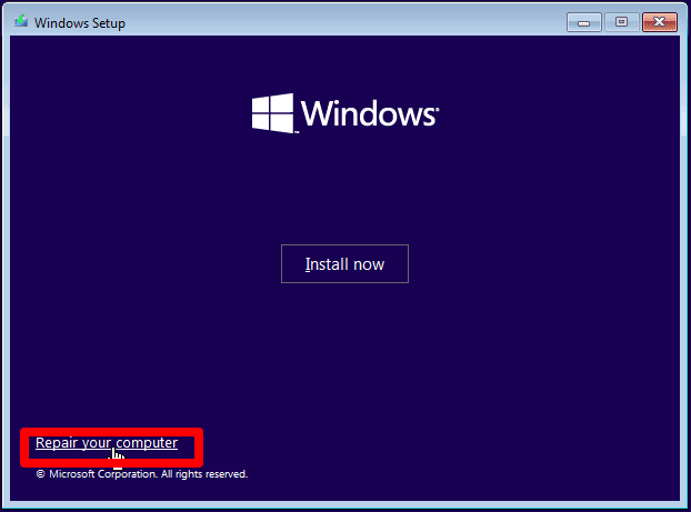 How to Reset Forgotten Windows Administrator Password? 13 Repair your computer link