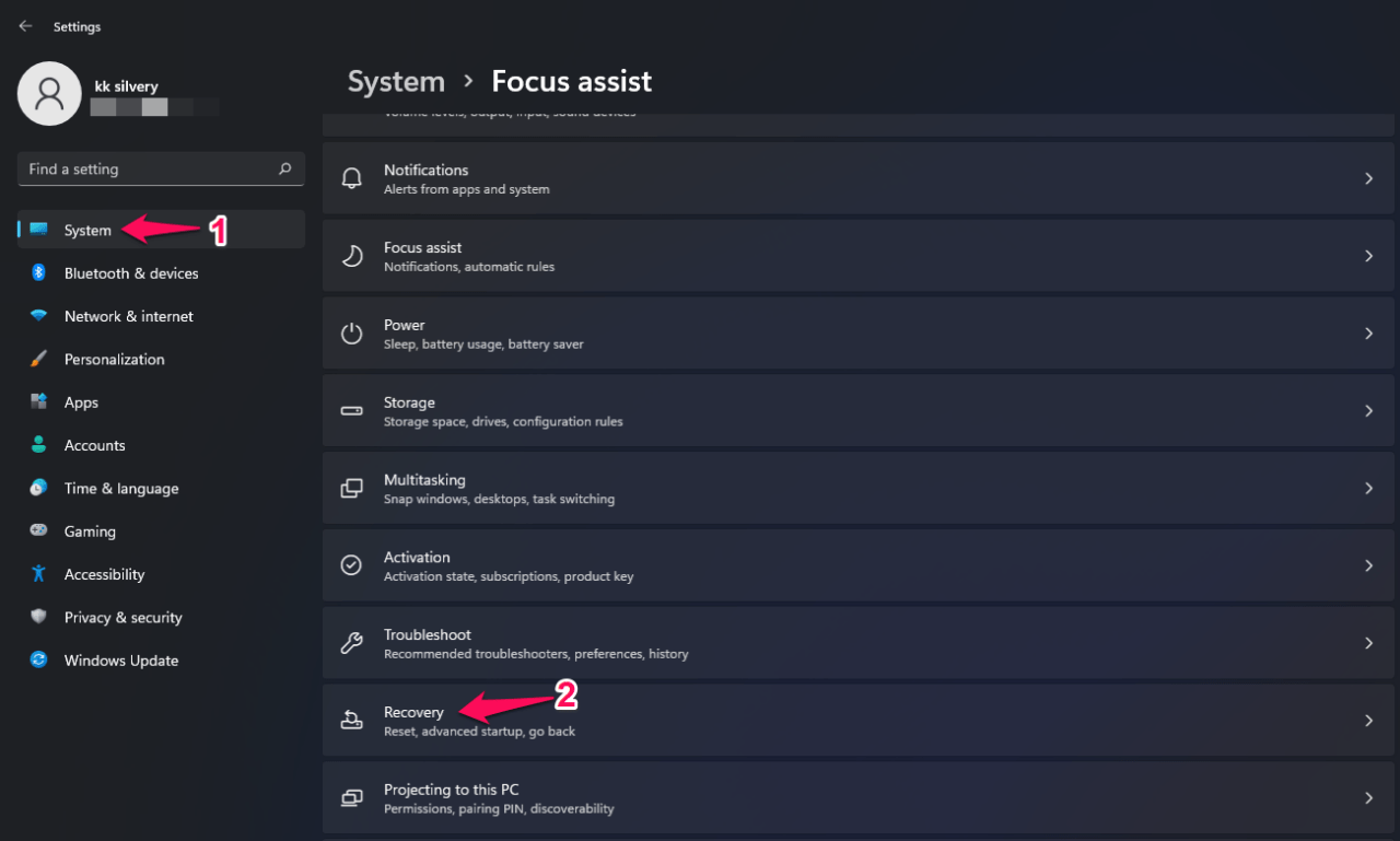 Easily Fix Realtek Audio Console 'Cannot Connect to RPC Service' in Windows 11 16 2 - Choose Recovery