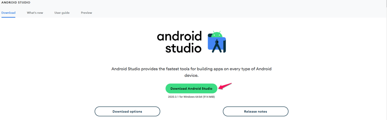 (2) Download Andoid Studio