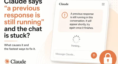 Claude says 'a previous response is still running' and the chat is stuck Claude says 'a previous response is still running'