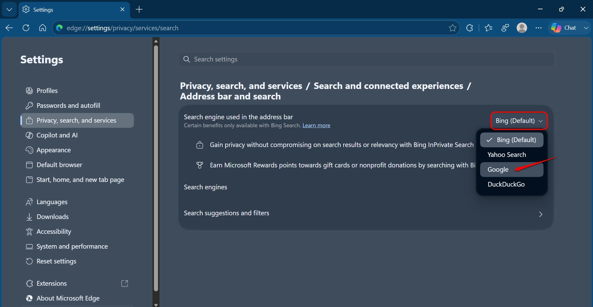 Switching from Chrome to Edge on Windows took longer than I expected 7 change default search engine on edge browser