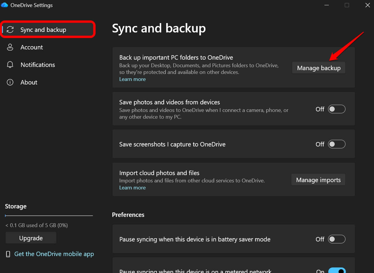 OneDrive backup on Windows 11 moved my folders without asking and here is what happened 5 manage backup in OneDrive