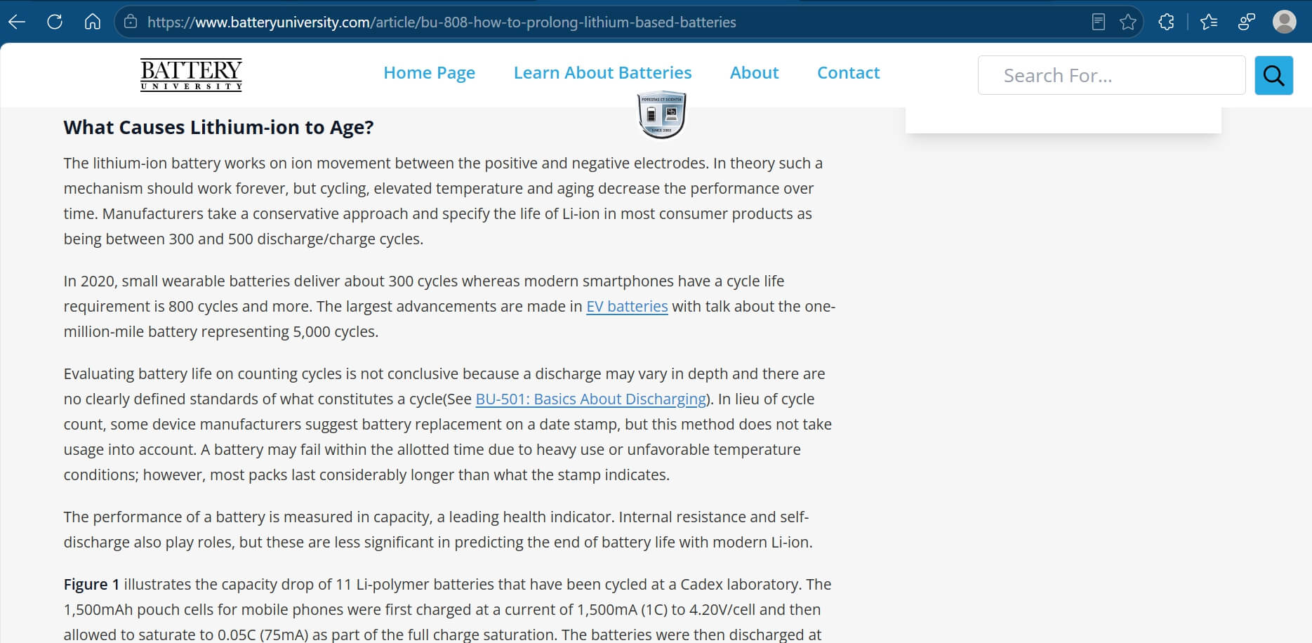 study on what cause Lithium ion battery to age