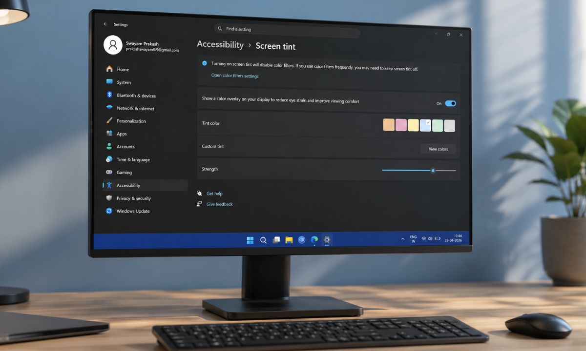 Windows 11 Screen Tint made long sessions feel different, and I was not expecting that
