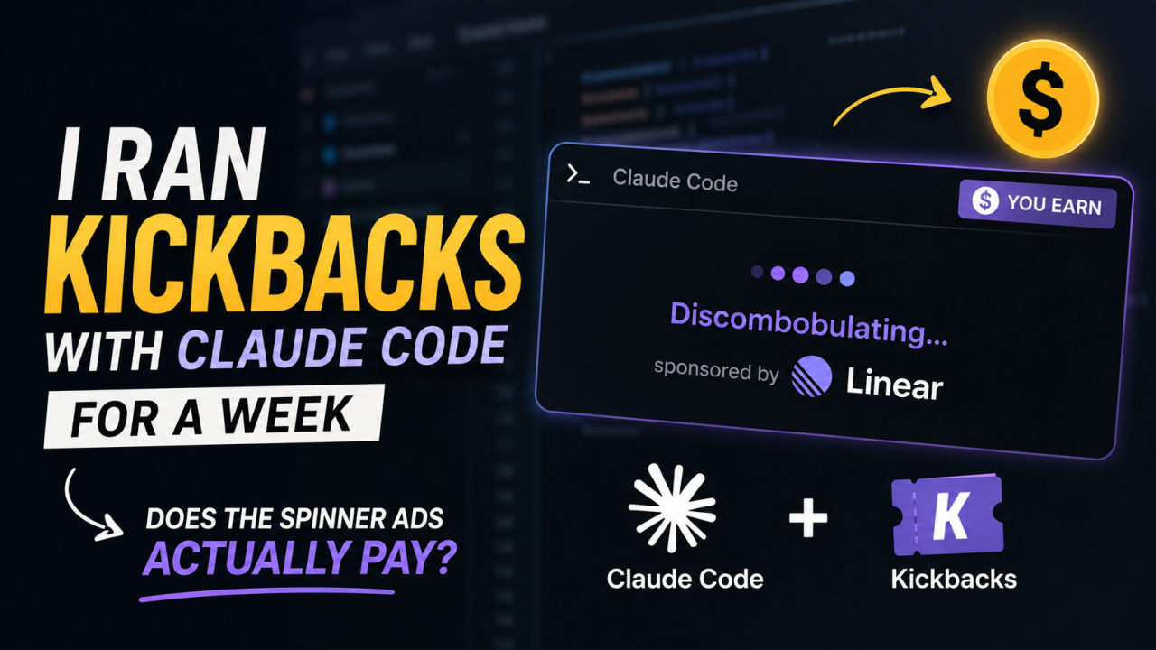 Kickbacks with Claude Code for a week to see if the spinner ads actually pay