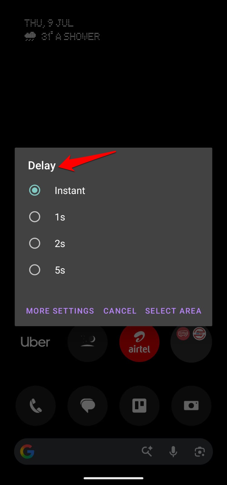 I replaced my phone's screenshot button with this app and forgot to switch back 5 delay timer on Screenshot tile app android