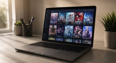 AniDB on laptop concept