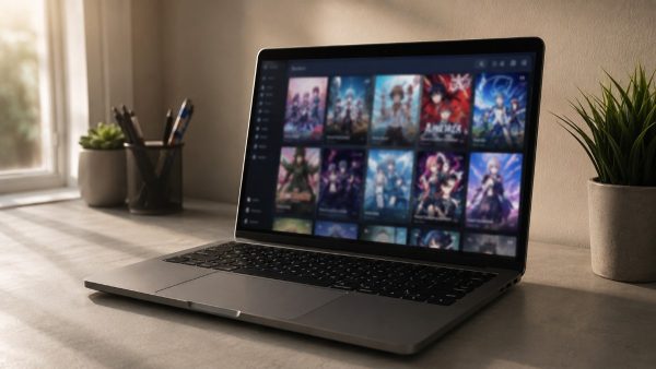 AniDB on laptop concept