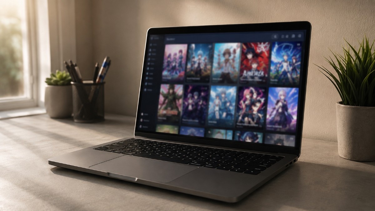 AniDB on laptop concept