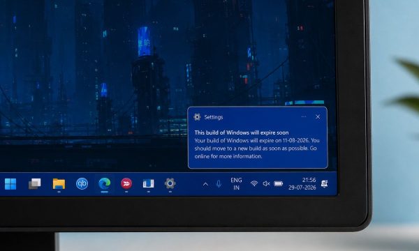 This windows build will expire soon notification
