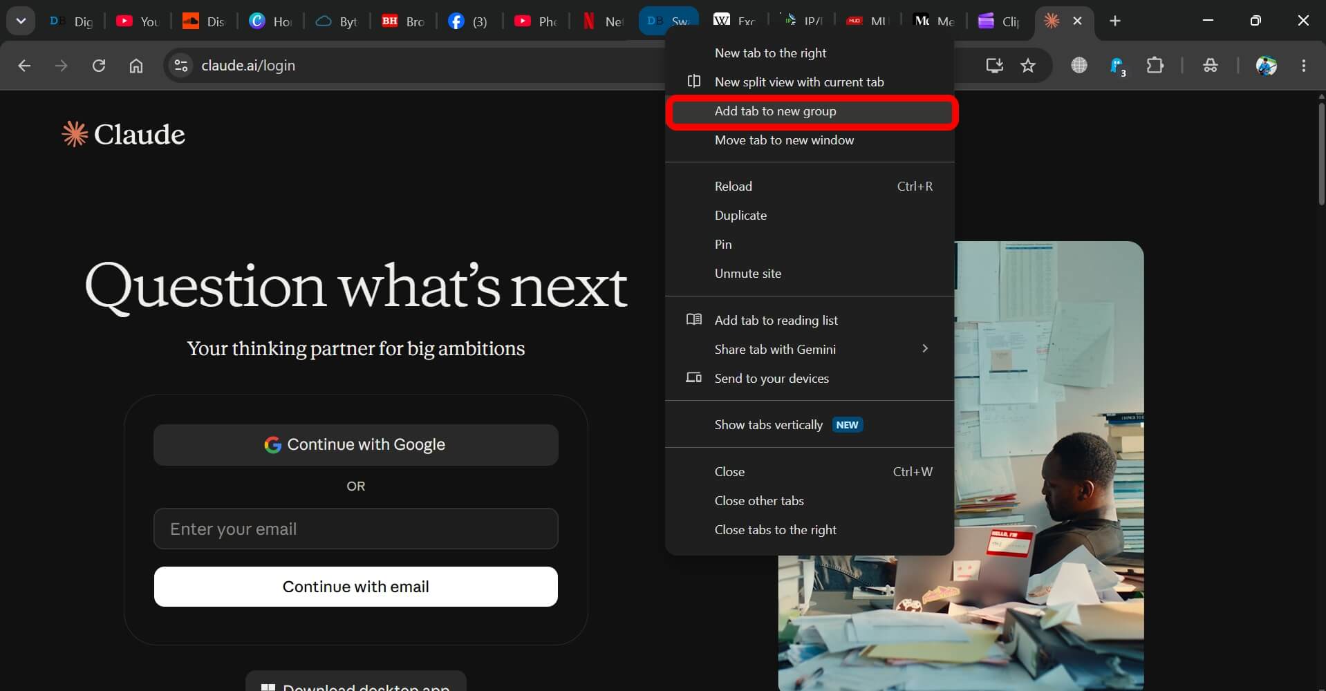 Chrome tab overload has three separate fixes, and none of them reduce your tab count 2 add tab to new group on Chrome