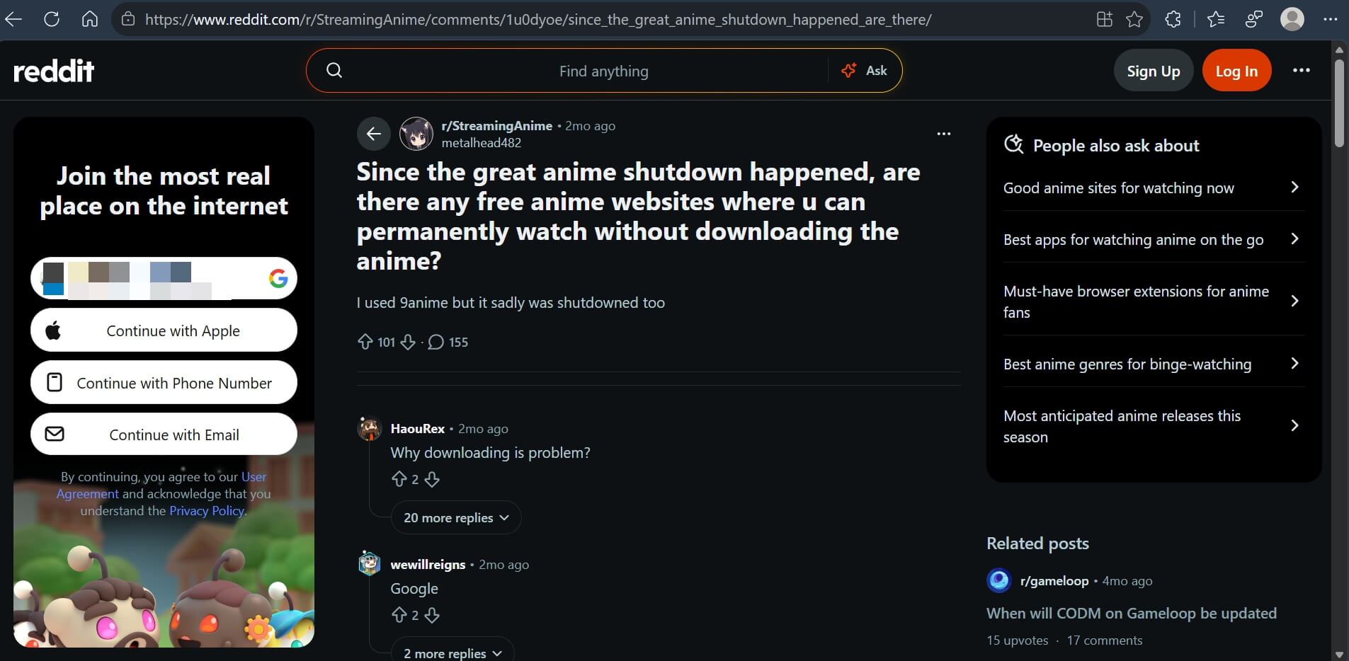 subreddits for anime discussion