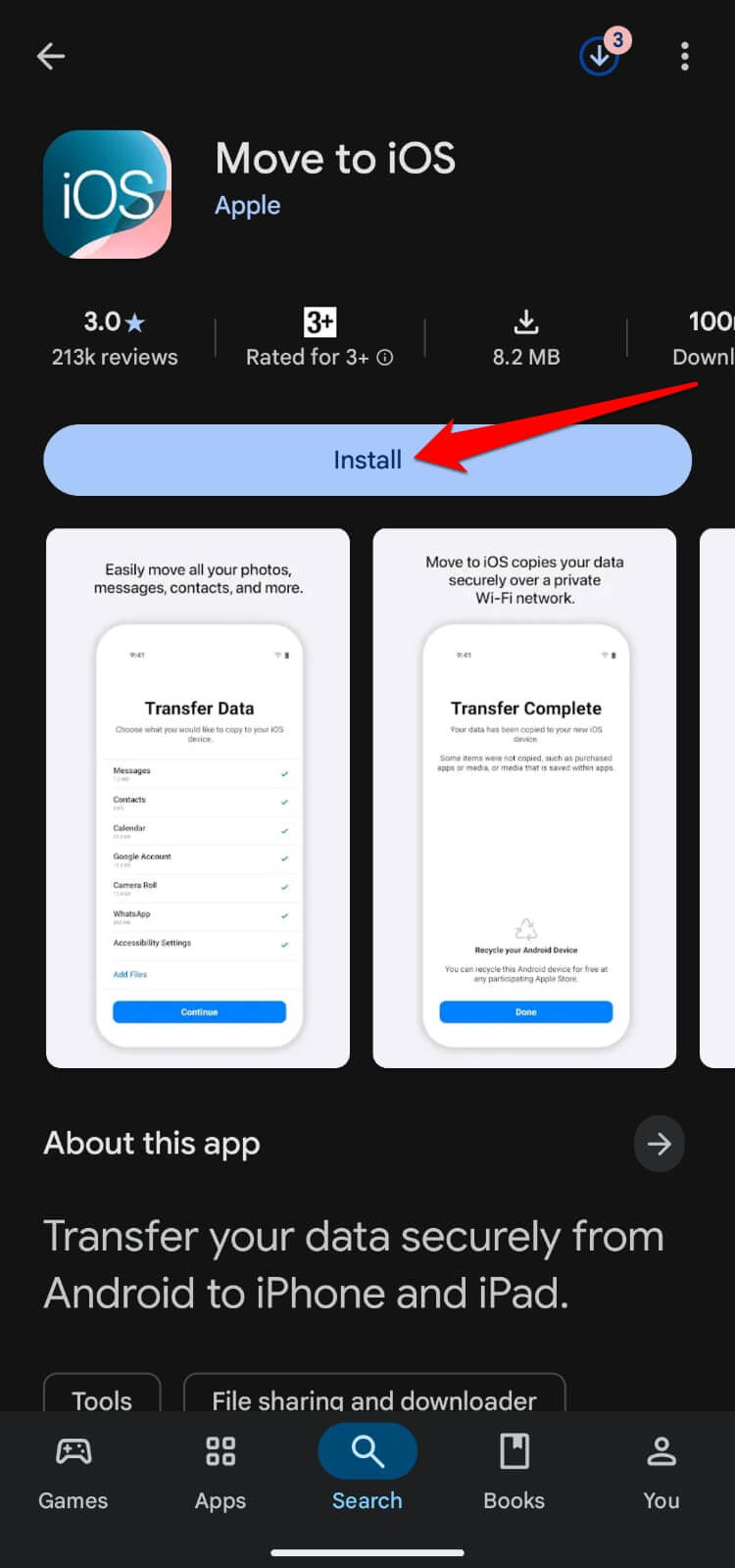 I switched phones and thought I would lose five years of WhatsApp chats. I did not. 4 Move to iOS App Play Store