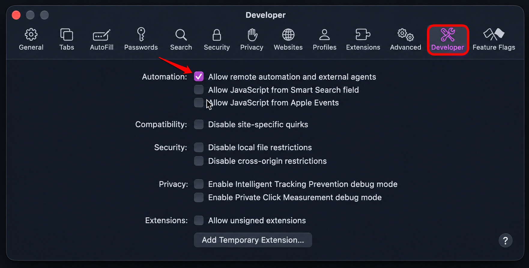 How to let an AI agent drive Safari, and why I waited a day before trying it 4 allow remote automation and external agents on Safari macOS