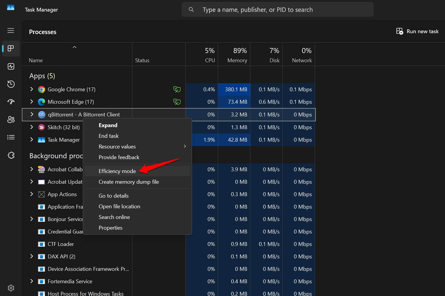 Windows 11 has been quietly hiding these features in plain sight 4 enable efficiency mode in Windows 11