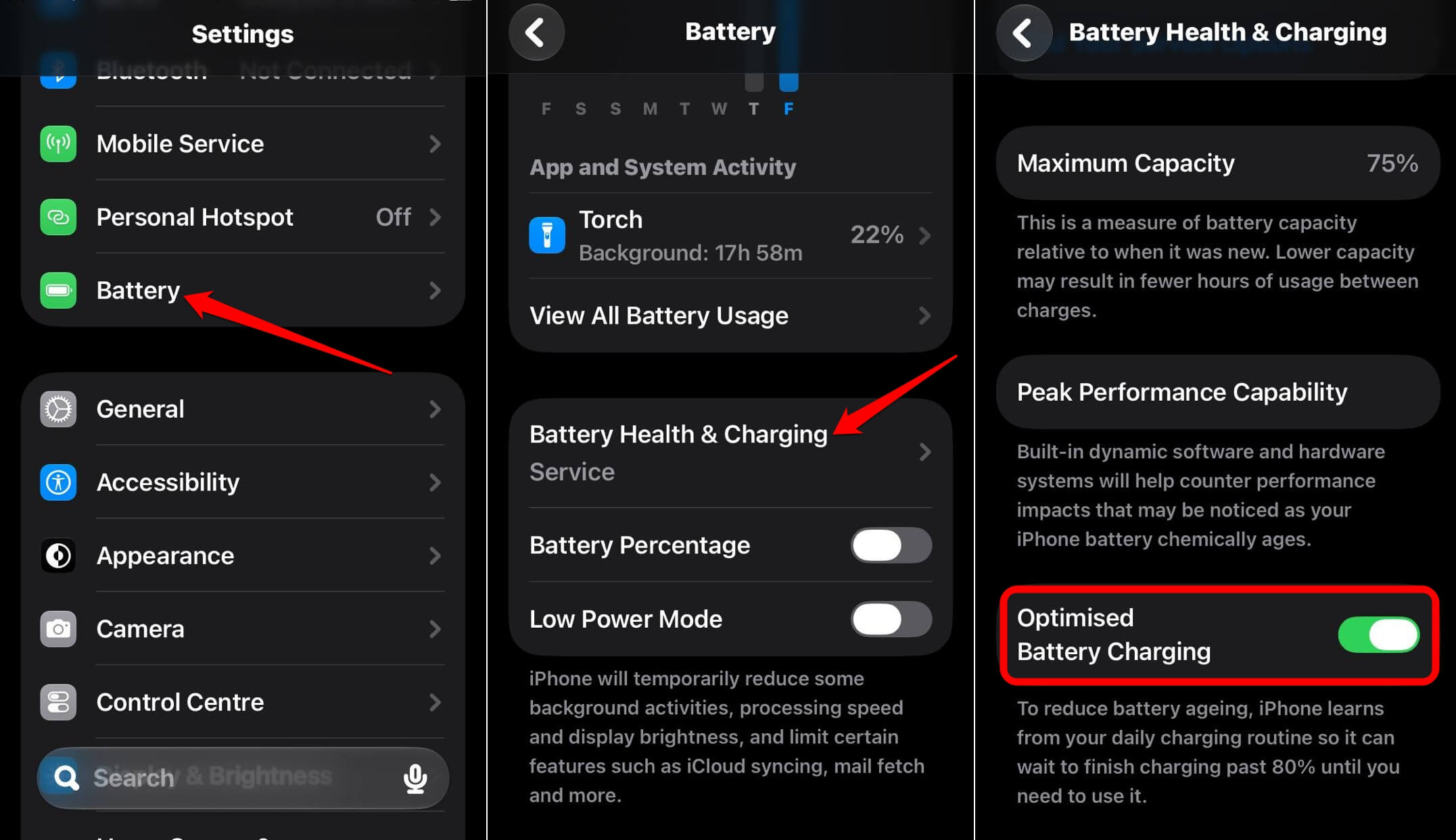 What I change after any major iOS update, using iOS 27 as the example 4 enable optimized battery charging on iOS 27