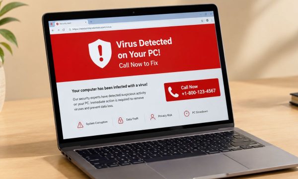 fake virus popup webpage fix