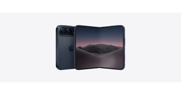 iPhone Duo wide open in a white background