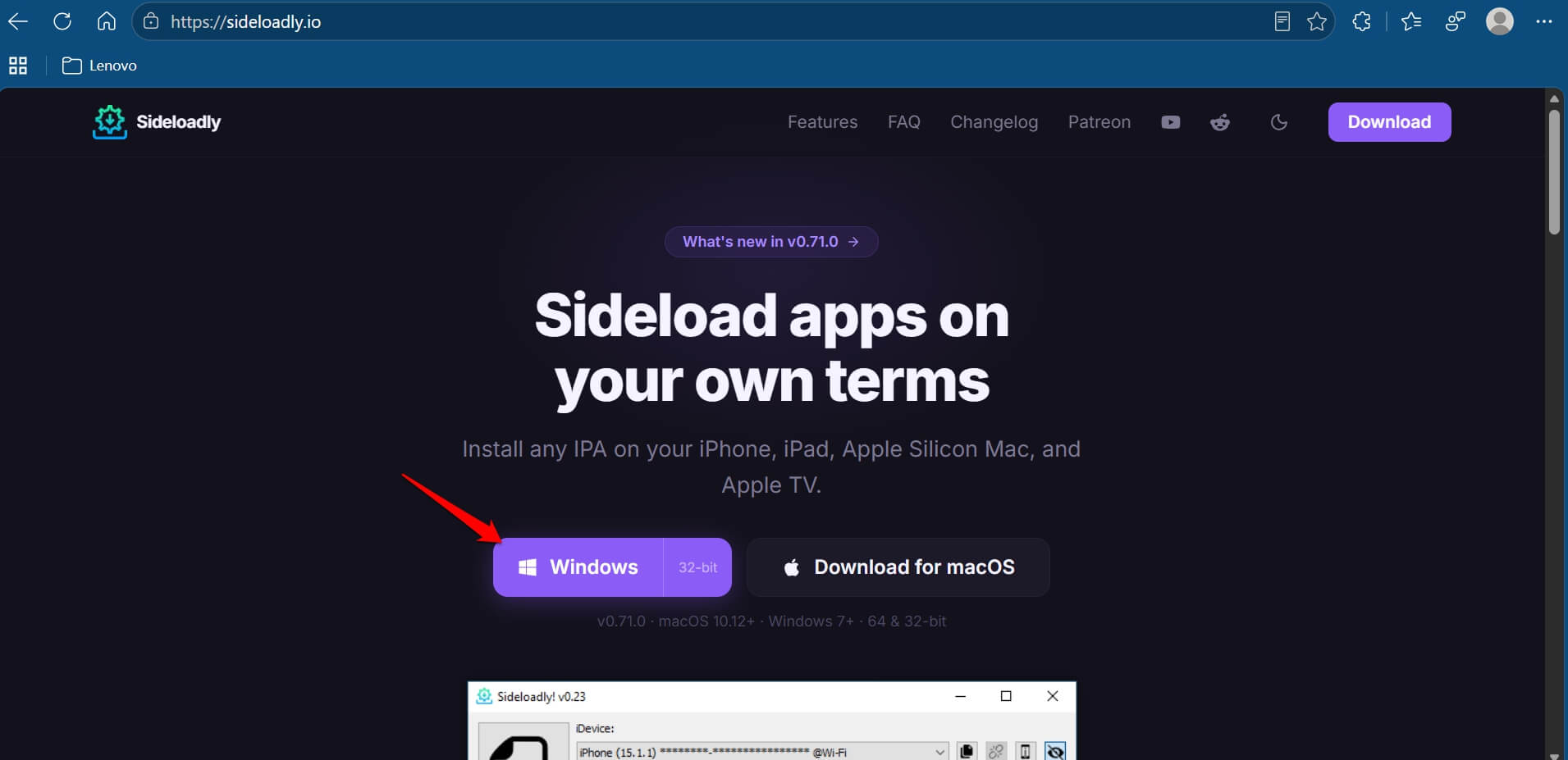 install Sideloadly for Windows 11