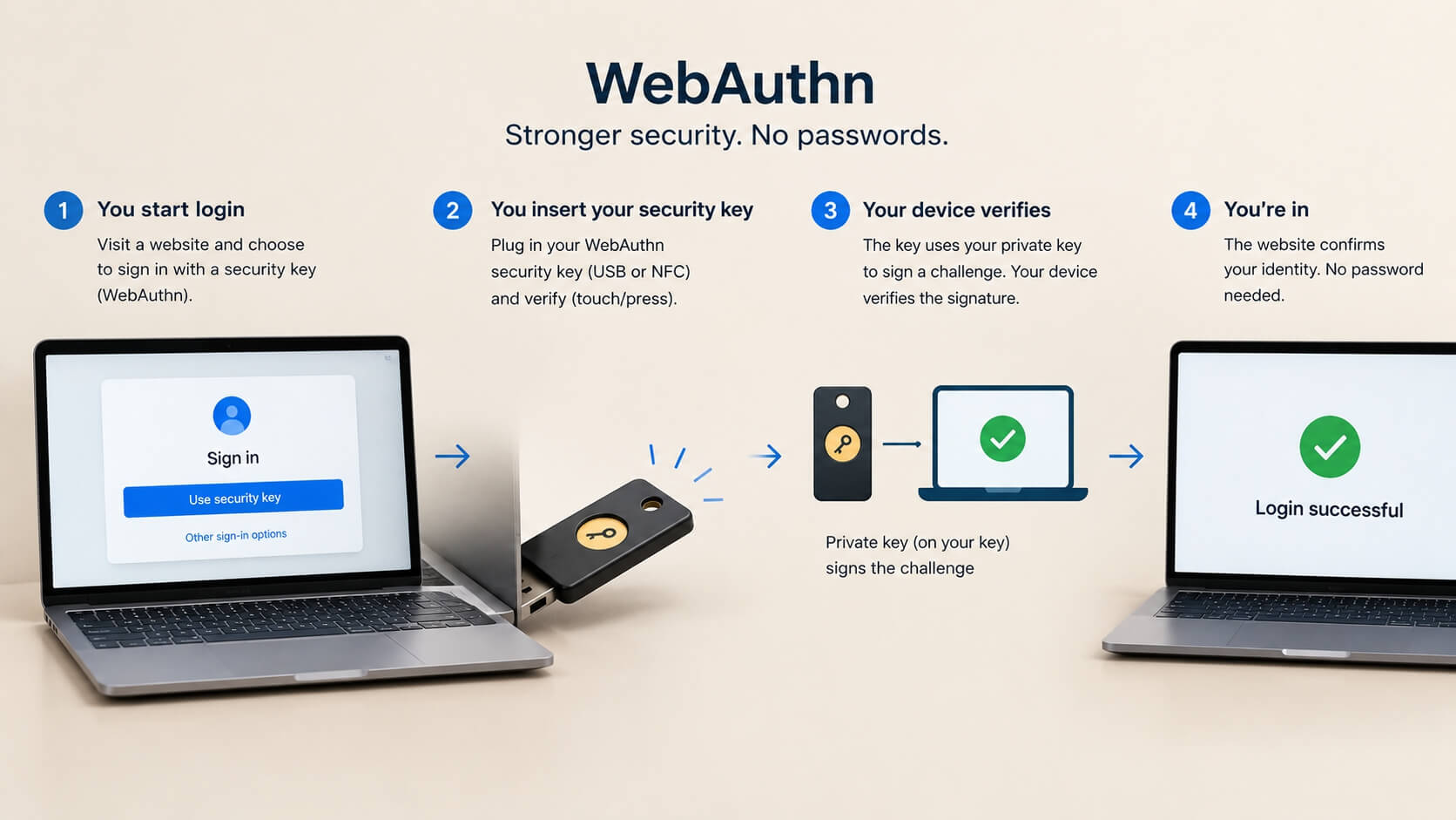 SMS, authenticator app, security key or passkey: which 2FA should you use? 5 what is WebAuthn security key how it works
