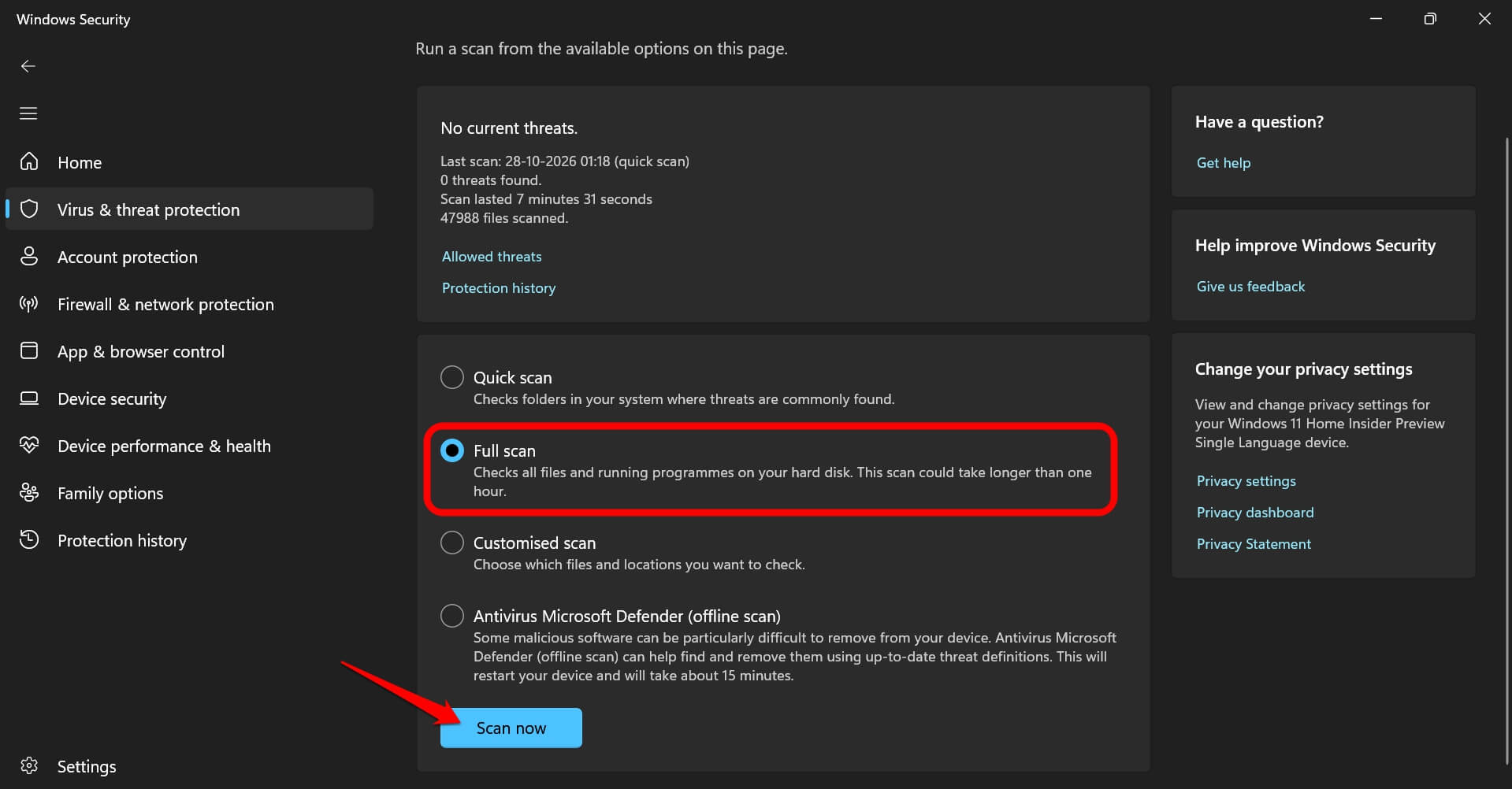 windows 11 malware scan 2026