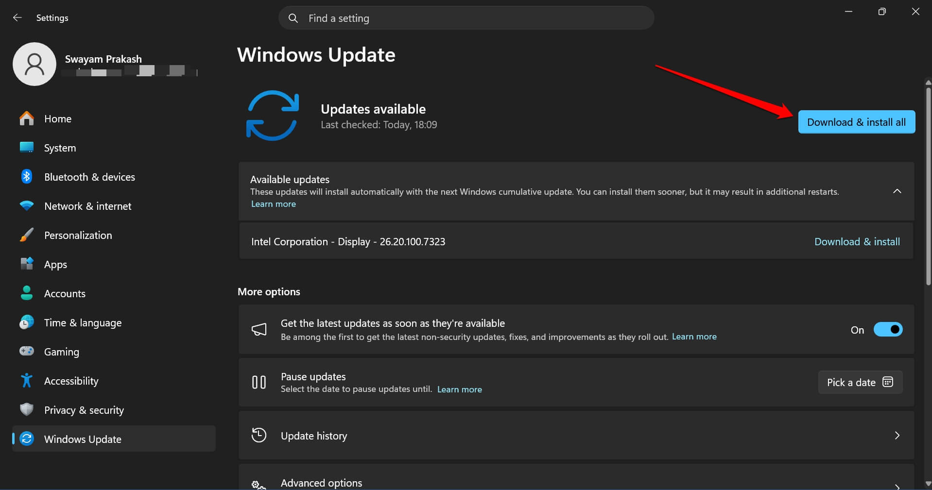 windows 11 update available