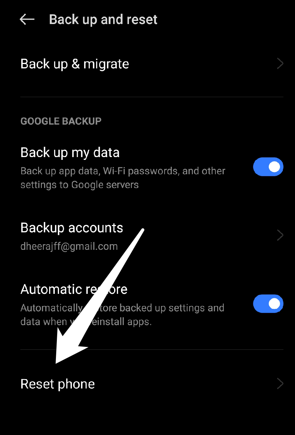 Reset Phone