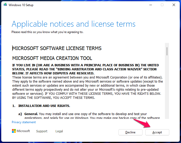 How to Fix HIDCLASS.sys Blue Screen Error on Windows 11/10? 33 3 - Accept Agreements