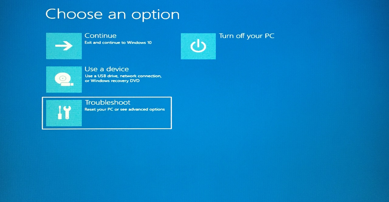 3 - Choose Troubleshoot