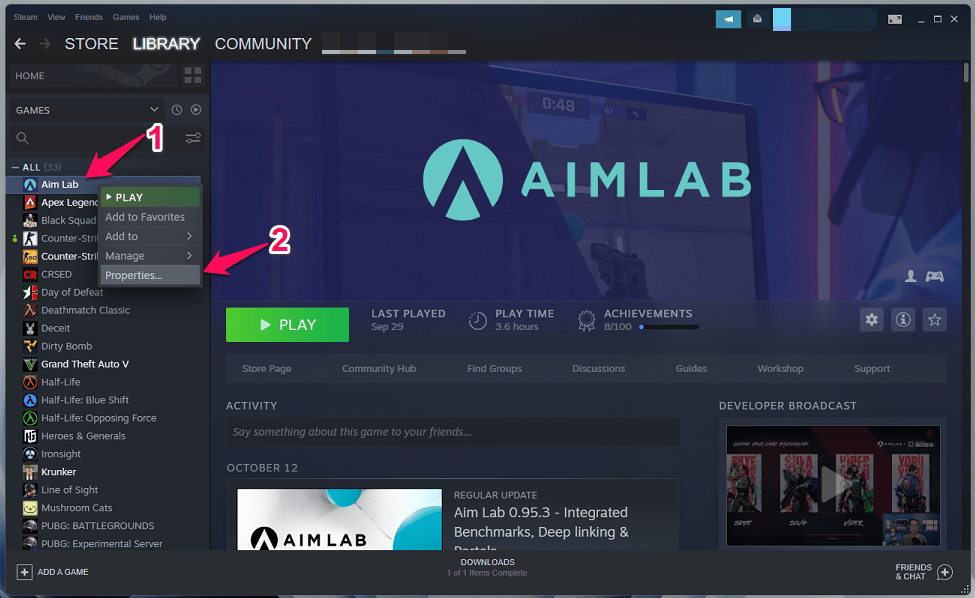 6 Fixes for Steam Application Load Error 3:0000065432 9 3 - Choose the game and select Properties