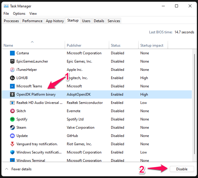 How To Fix System Service Exception BSOD Error in Windows 11? 23 3 - Disable Startup Programs