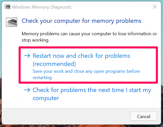 How to Fix BSOD Unexpected_Kernel_Mode_Trap in Windows 11? 15 3 - Select The First Option