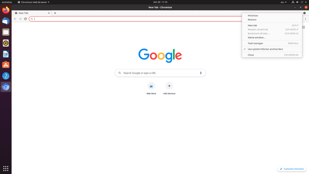 How to Hide Top Bar on Chrome and Firefox? 4 (3) Select use system title bars and borders