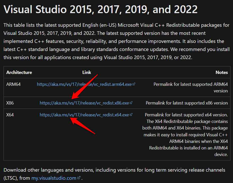 download (32-bit or 64-bit).