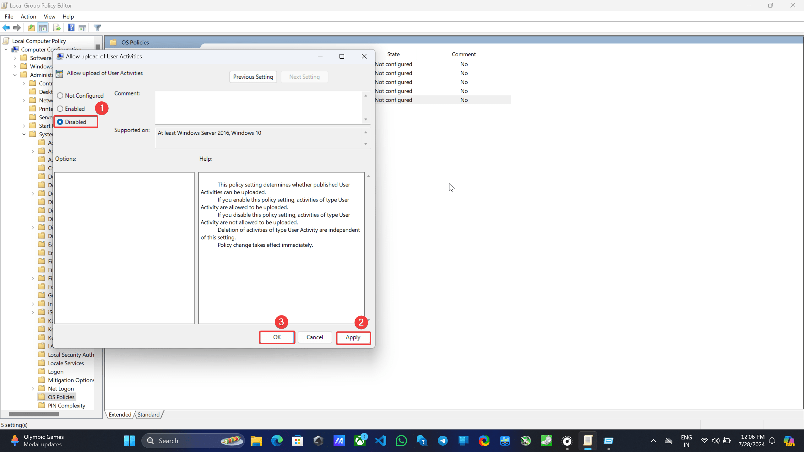How to Disable Store Activity History in Windows 11 12 Hit Apply and then OK