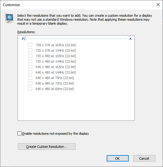 How to Overclock 60Hz Monitor to 75Hz in Windows 11? 4 4 - Create Custom Resolution
