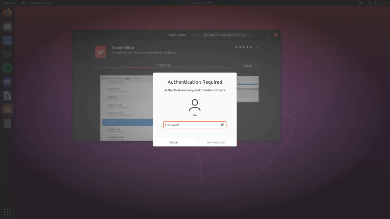 How to Disable Animations in Ubuntu? 10 (4) Enter the password