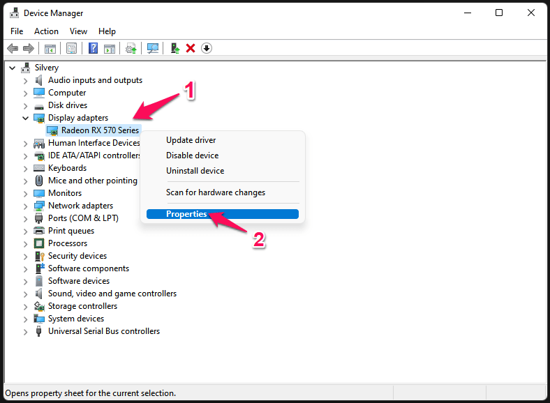 How To Fix System Service Exception BSOD Error in Windows 11? 9 4 - Open Display Adapter Properties