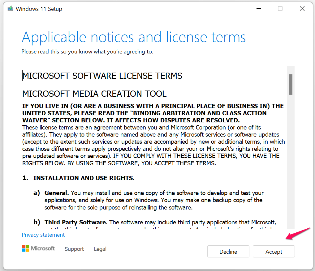 4 - Read The Terms & Accept